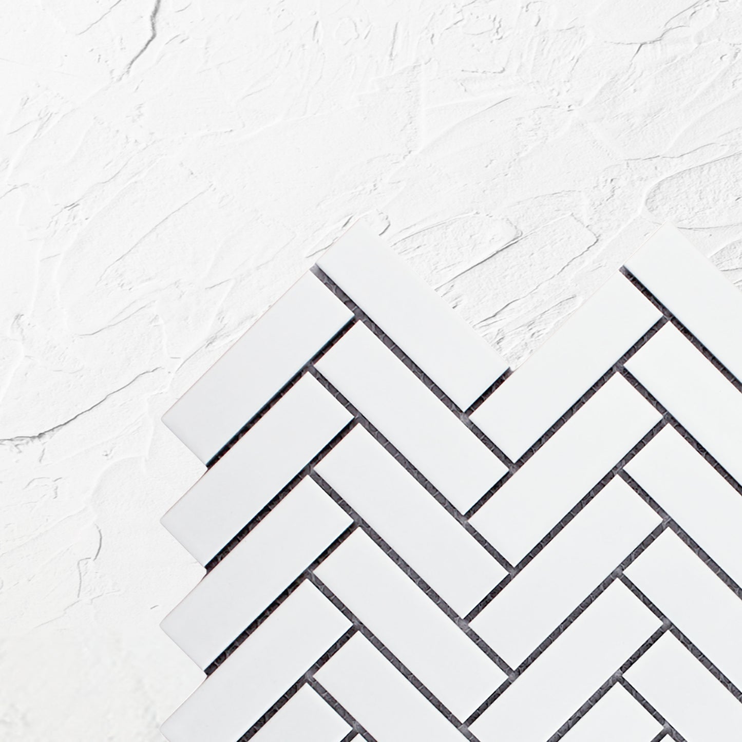 White Matt Porcelain Glazed Herringbone Bond 23x73mm