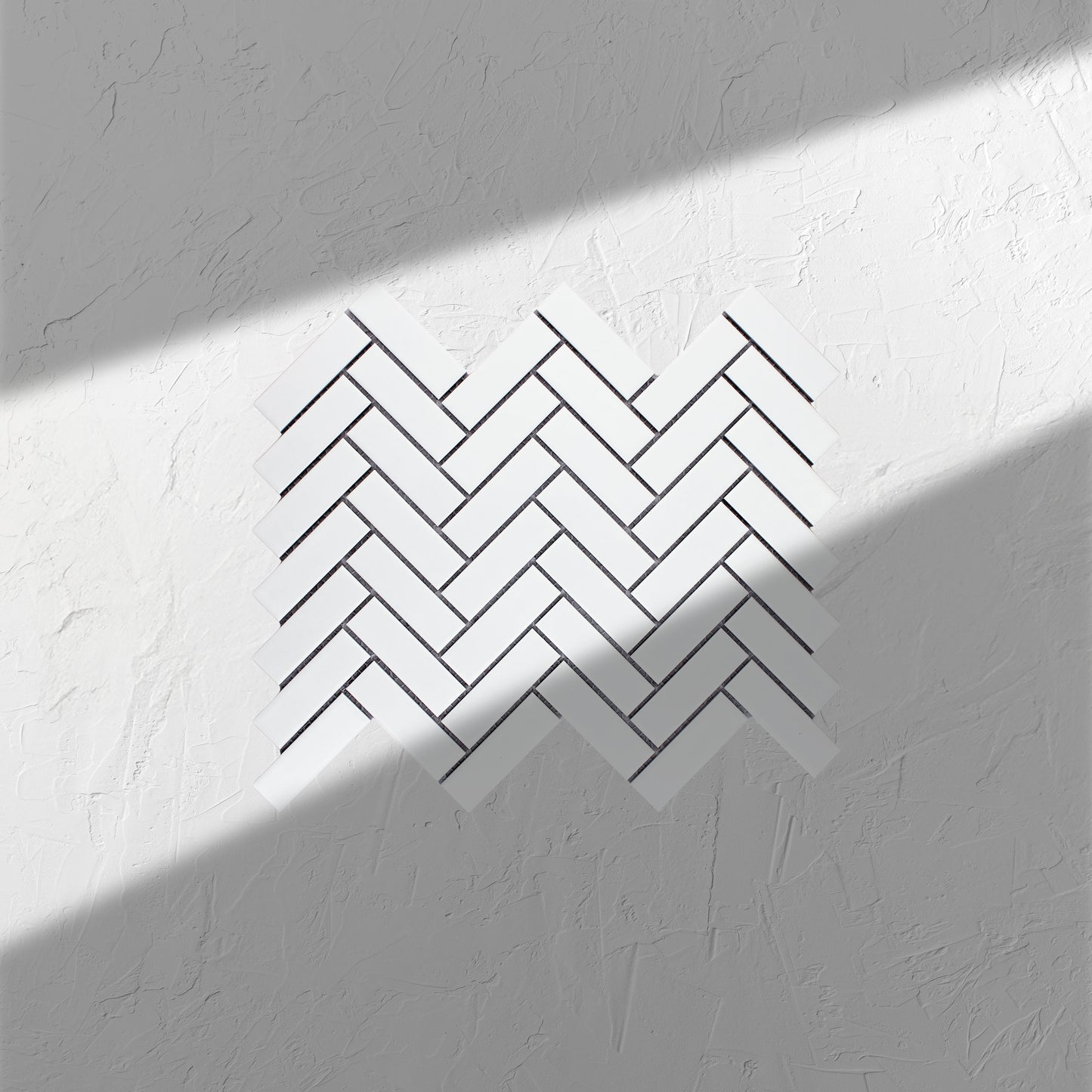 White Matt Porcelain Glazed Herringbone Bond 23x73mm