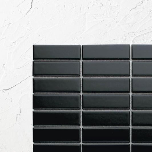 Black Matt Porcelain Glazed Rectangle 23x73mm