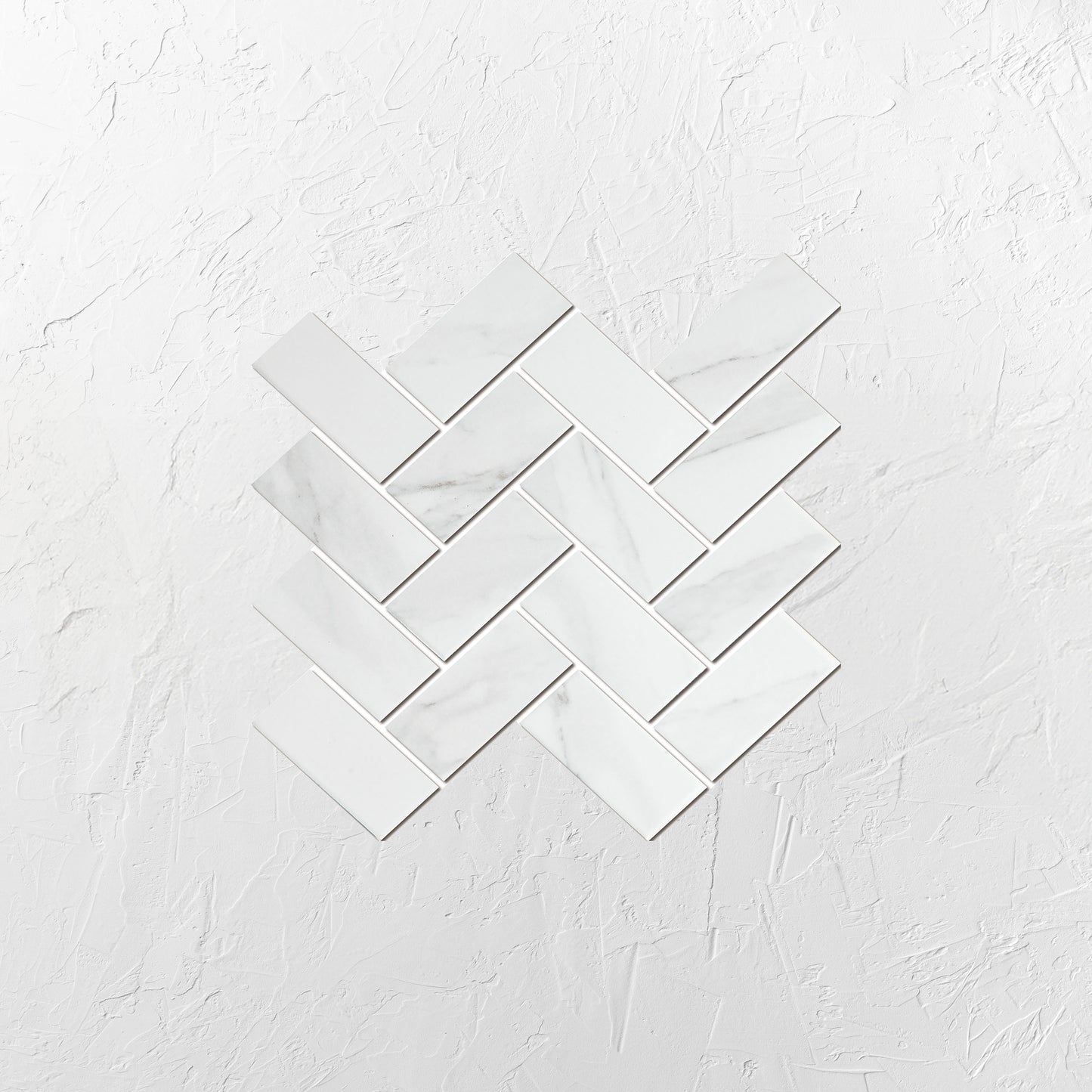 Carrara Look Matt Porcelain Glazed Herringbone 45x95mm