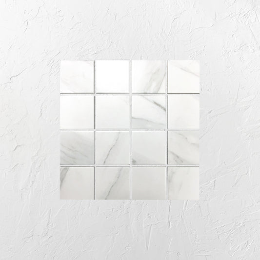 Carrara Look Matt Porcelain Glazed Square 73x73mm