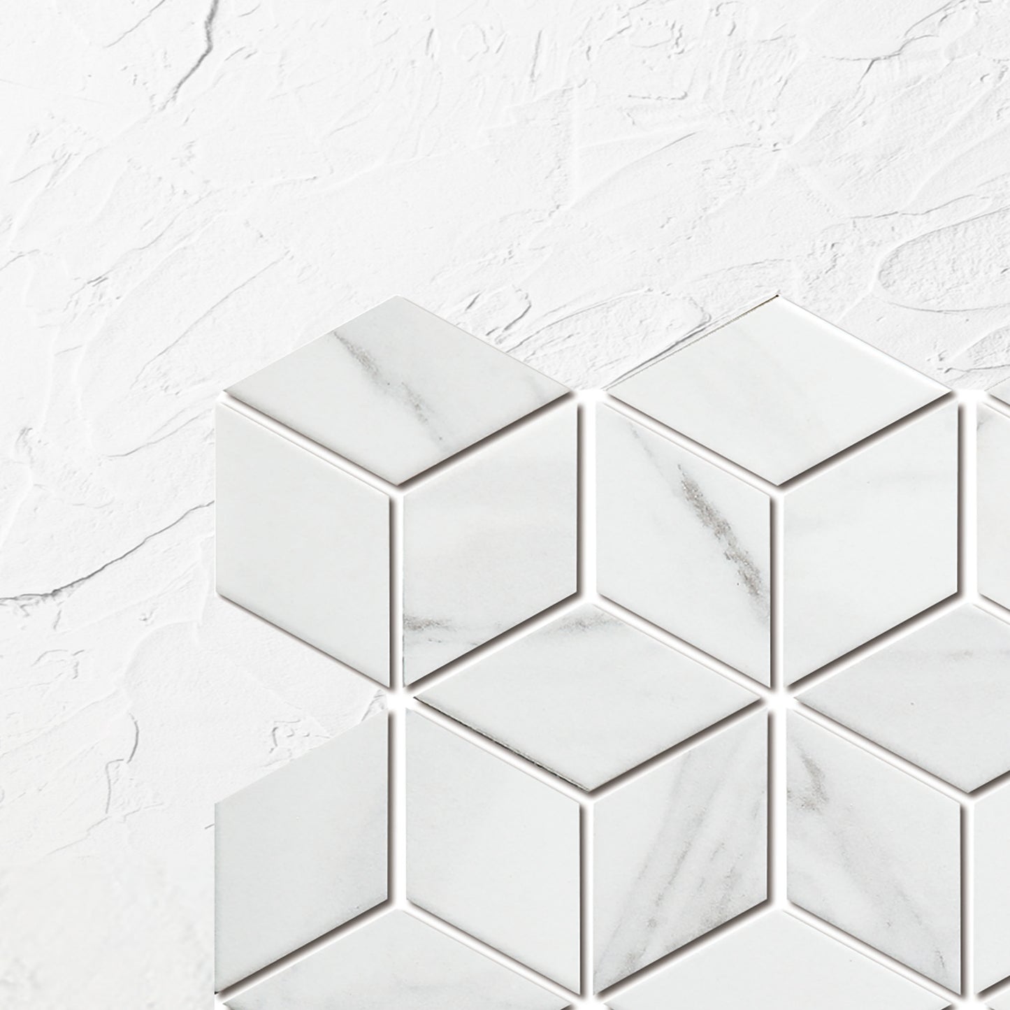 Carrara Look Matt Porcelain Glazed Cube 48x48mm