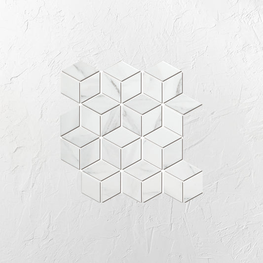Carrara Look Matt Porcelain Glazed Cube 48x48mm