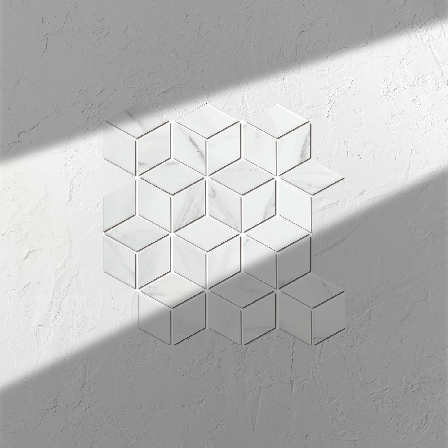 Carrara Look Matt Porcelain Glazed Cube 48x48mm