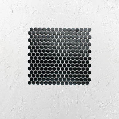 Black Matte Diameter Glazed Porcelain Penny Round 19mm