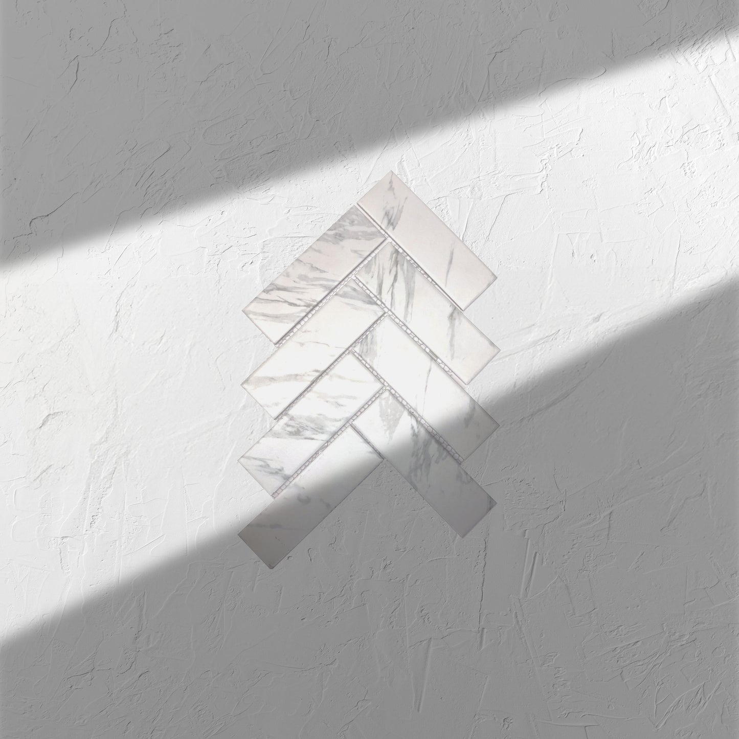 Carrara Look Matt Porcelain Glazed Herringbone 45x145mm