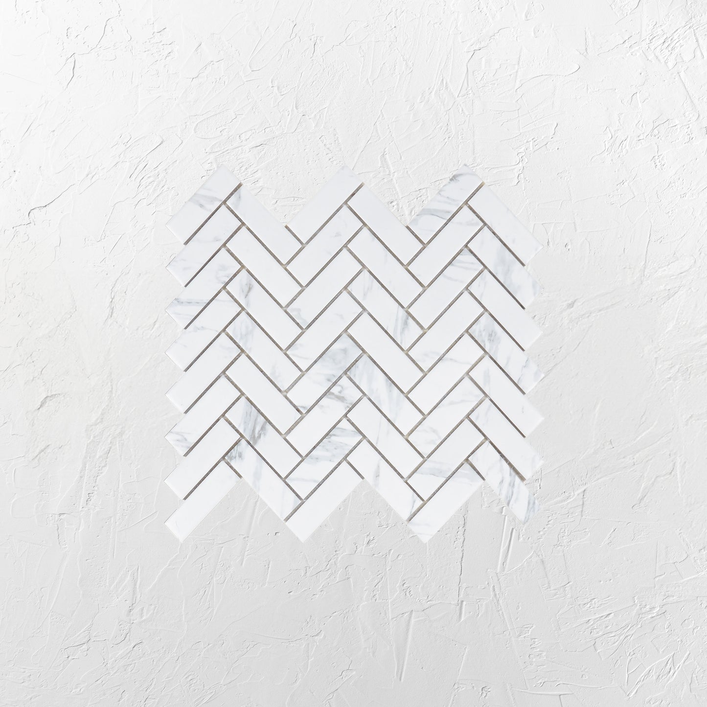 Carrara Look Matt Porcelain Glazed Herringbone Bond 23x73mm