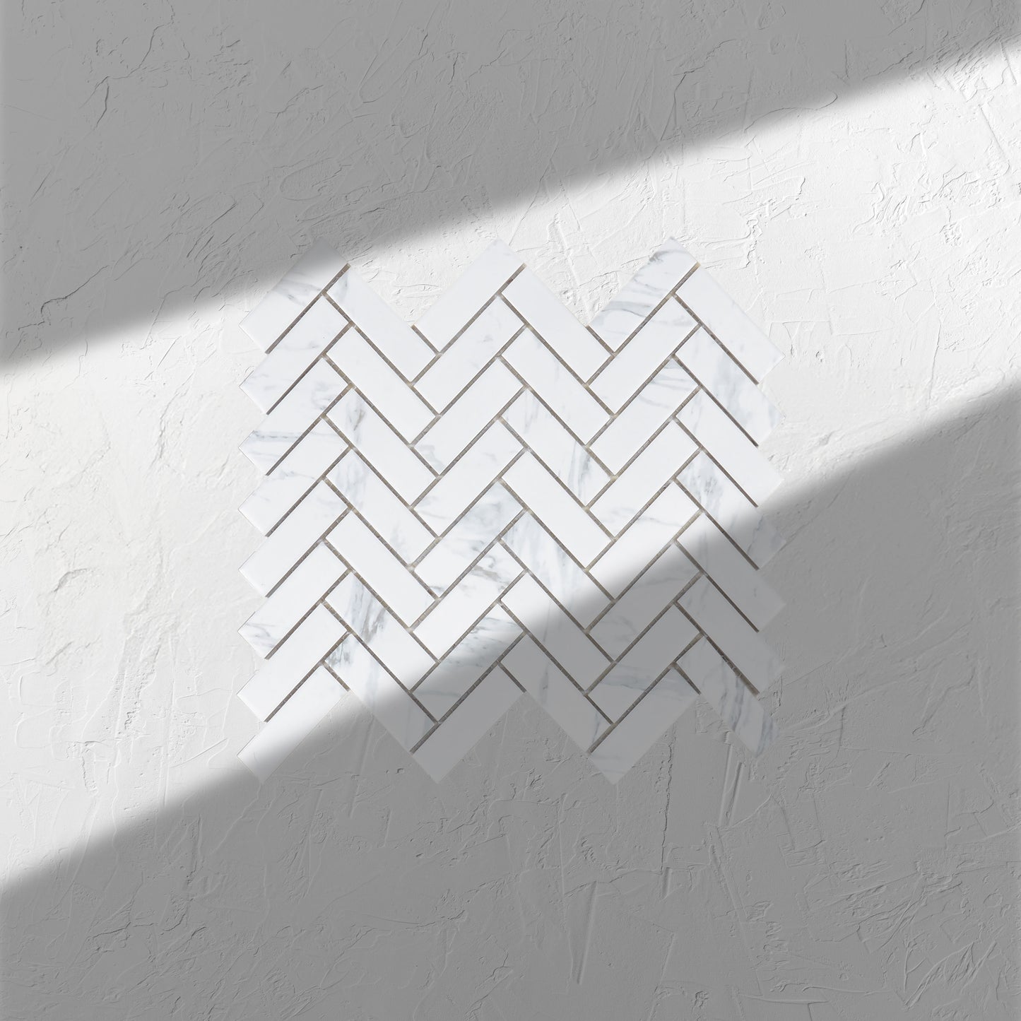 Carrara Look Matt Porcelain Glazed Herringbone Bond 23x73mm