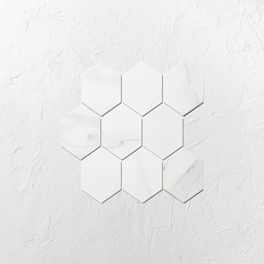 Carrara Matt Porcelain Glazed Hexagon 95x110mm