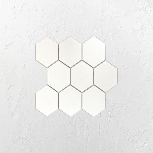 White Matt Porcelain Glazed Hexagon 95x110mm