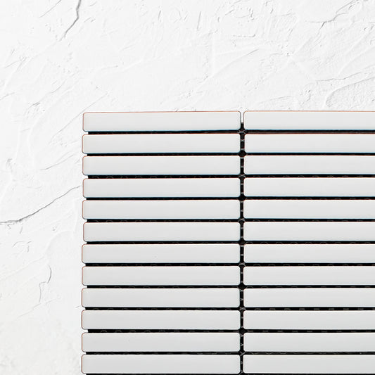 White Matt KitKat Straight Bone Pattern 12x92mm