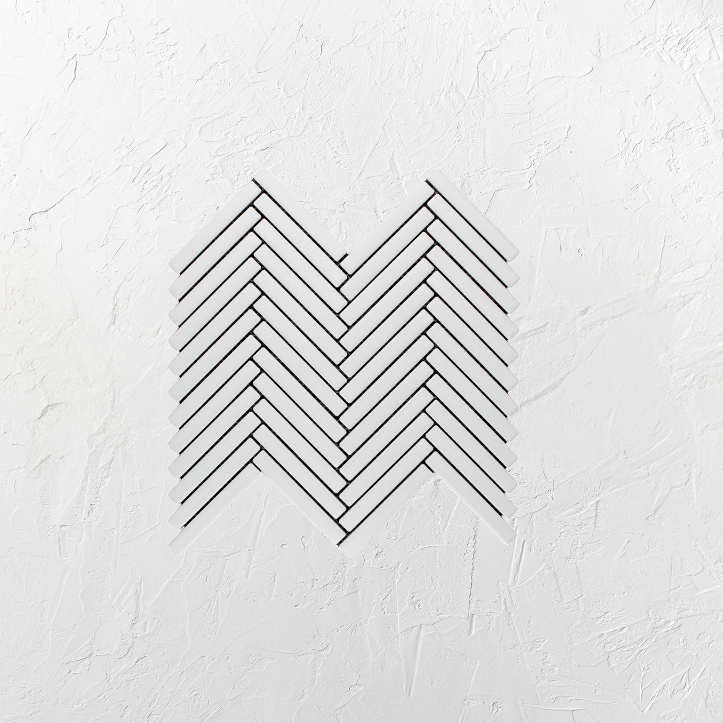 White Matt Porcelain Glazed Herringbone KitKat 12x92mm