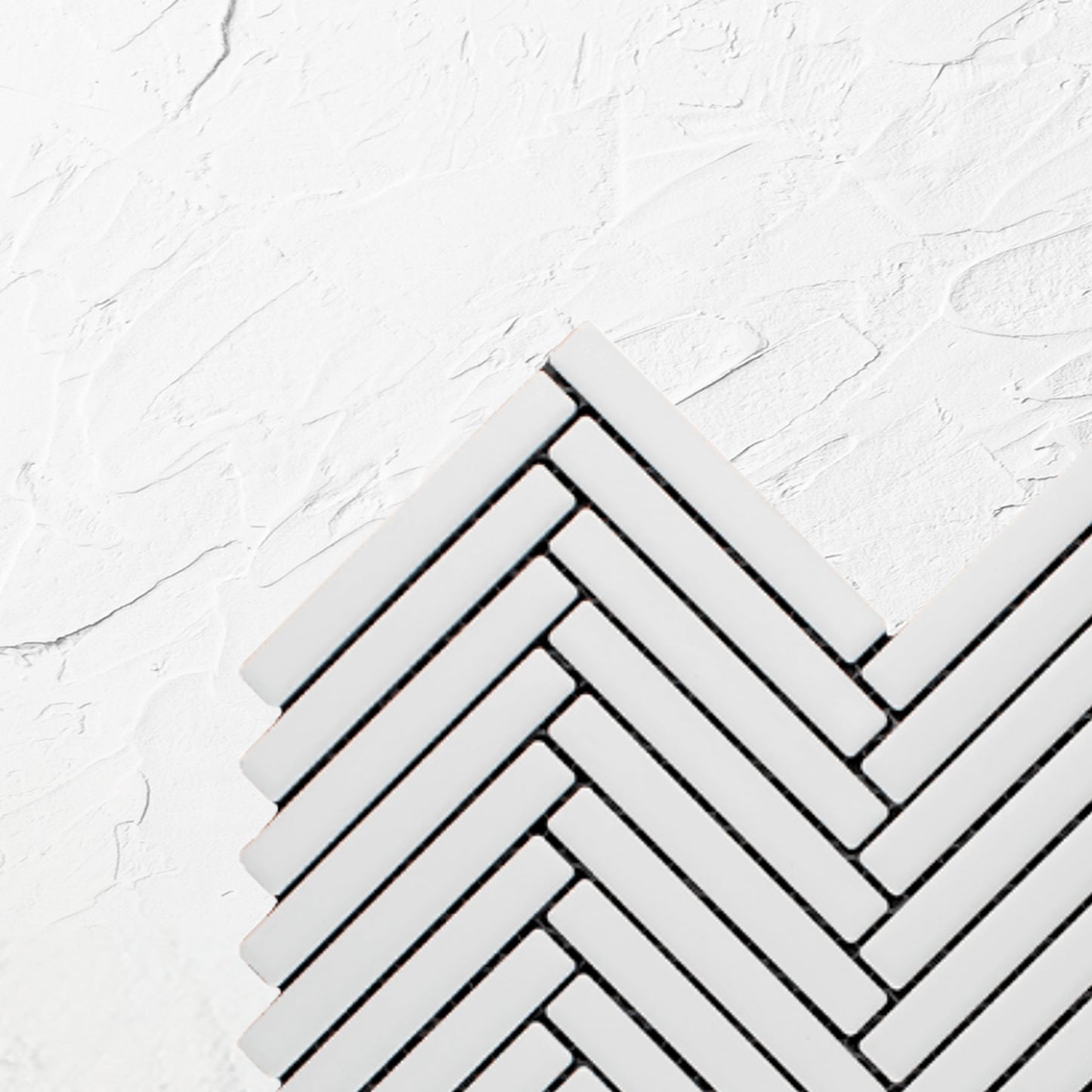 White Matt Porcelain Glazed Herringbone KitKat 12x92mm