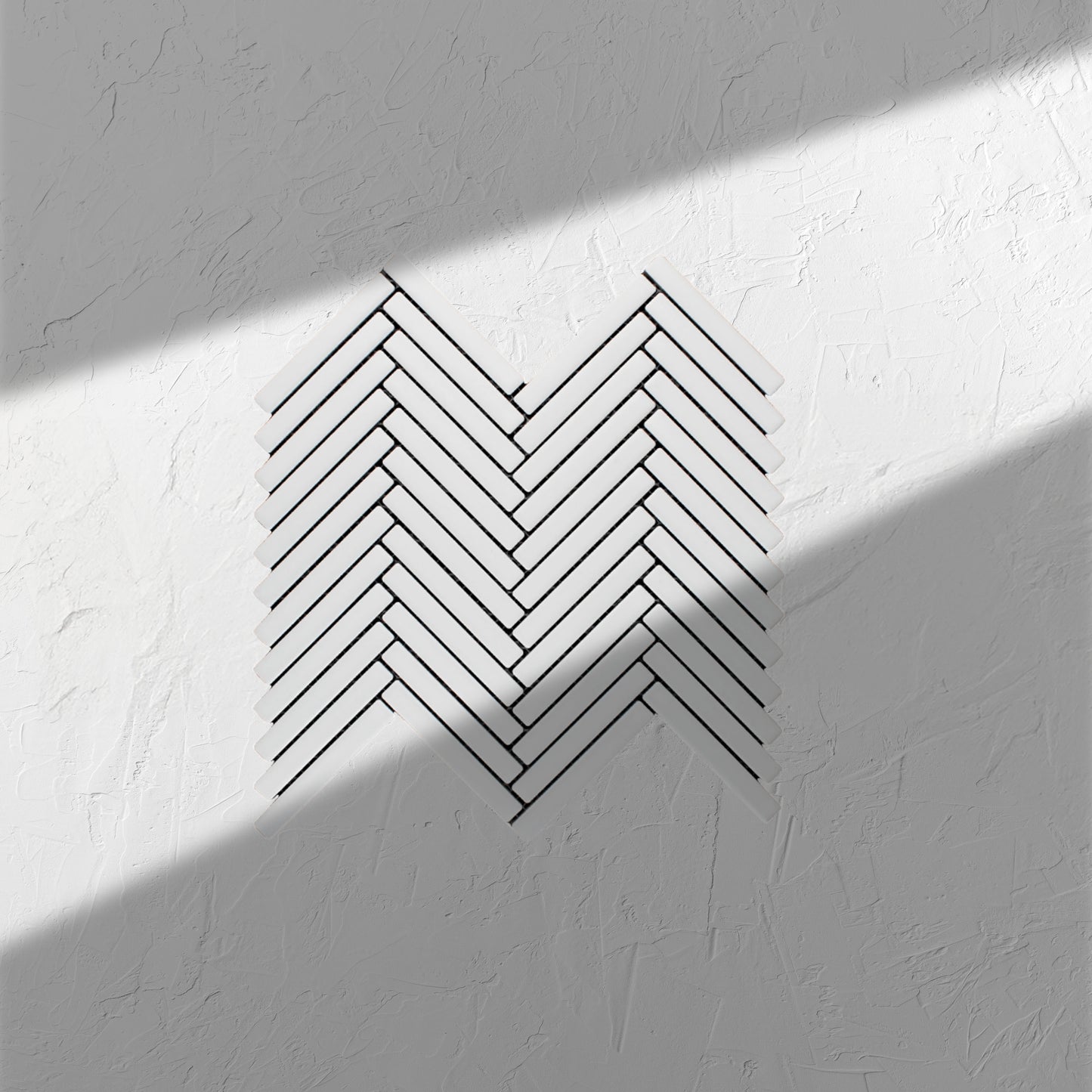 White Matt Porcelain Glazed Herringbone KitKat 12x92mm