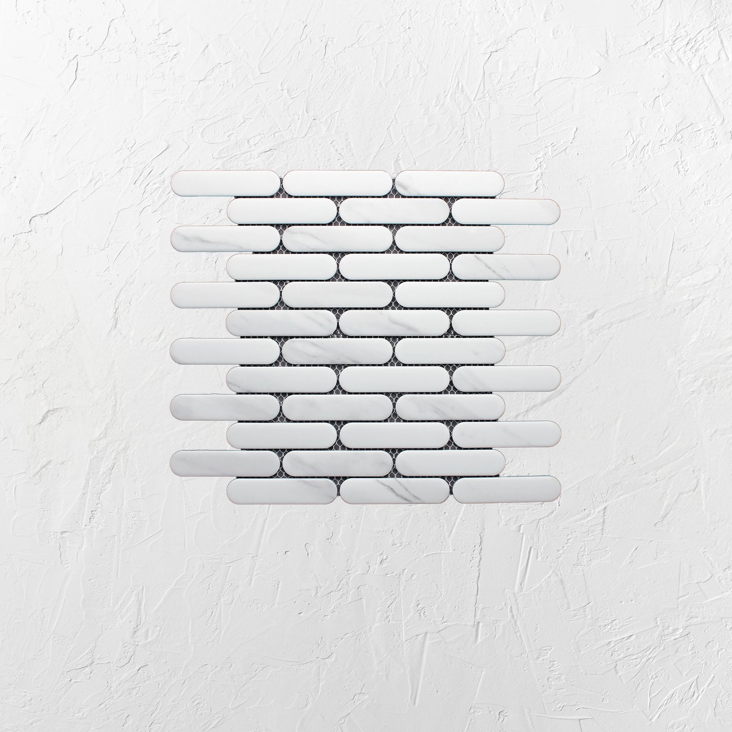 Carrara Matt Round Head Finger Glazed Mosaic 23x93mm