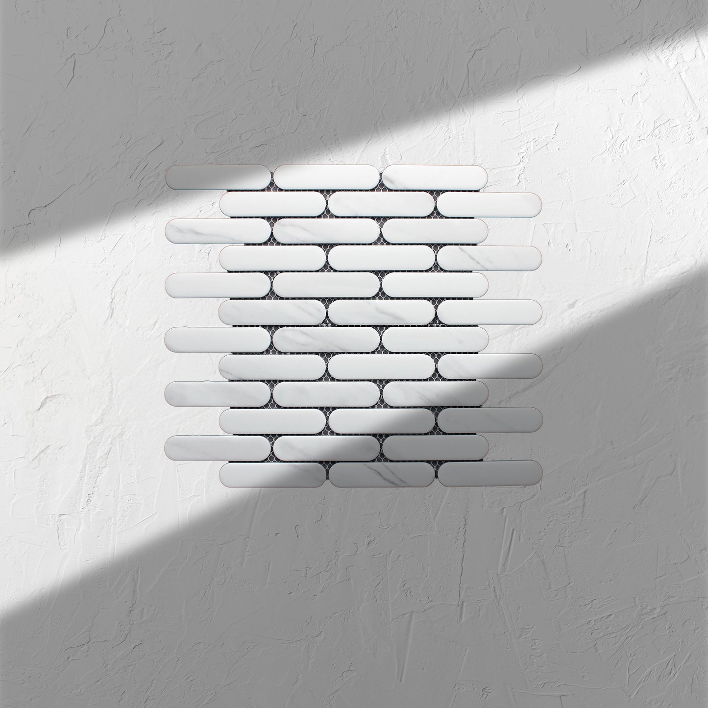 Carrara Matt Round Head Finger Glazed Mosaic 23x93mm