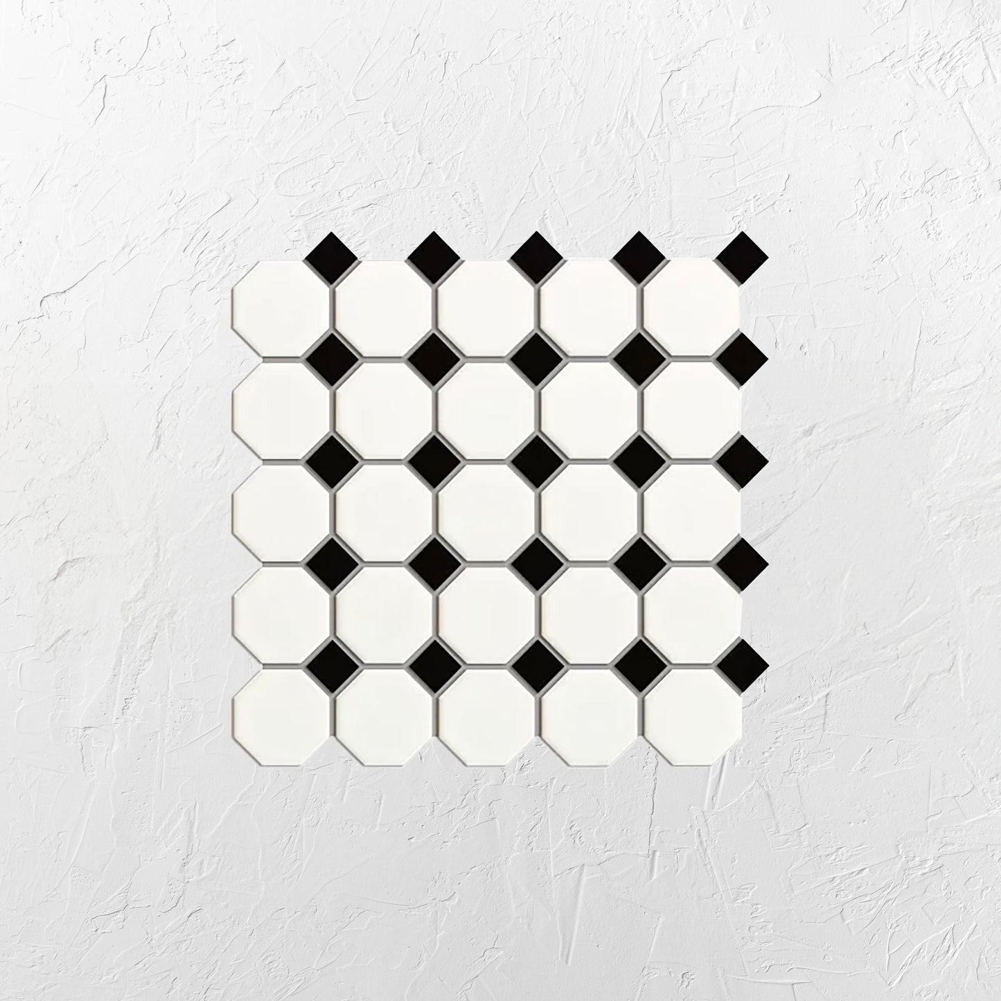 White And Black Matt Porcelain Glazed Octagon Small