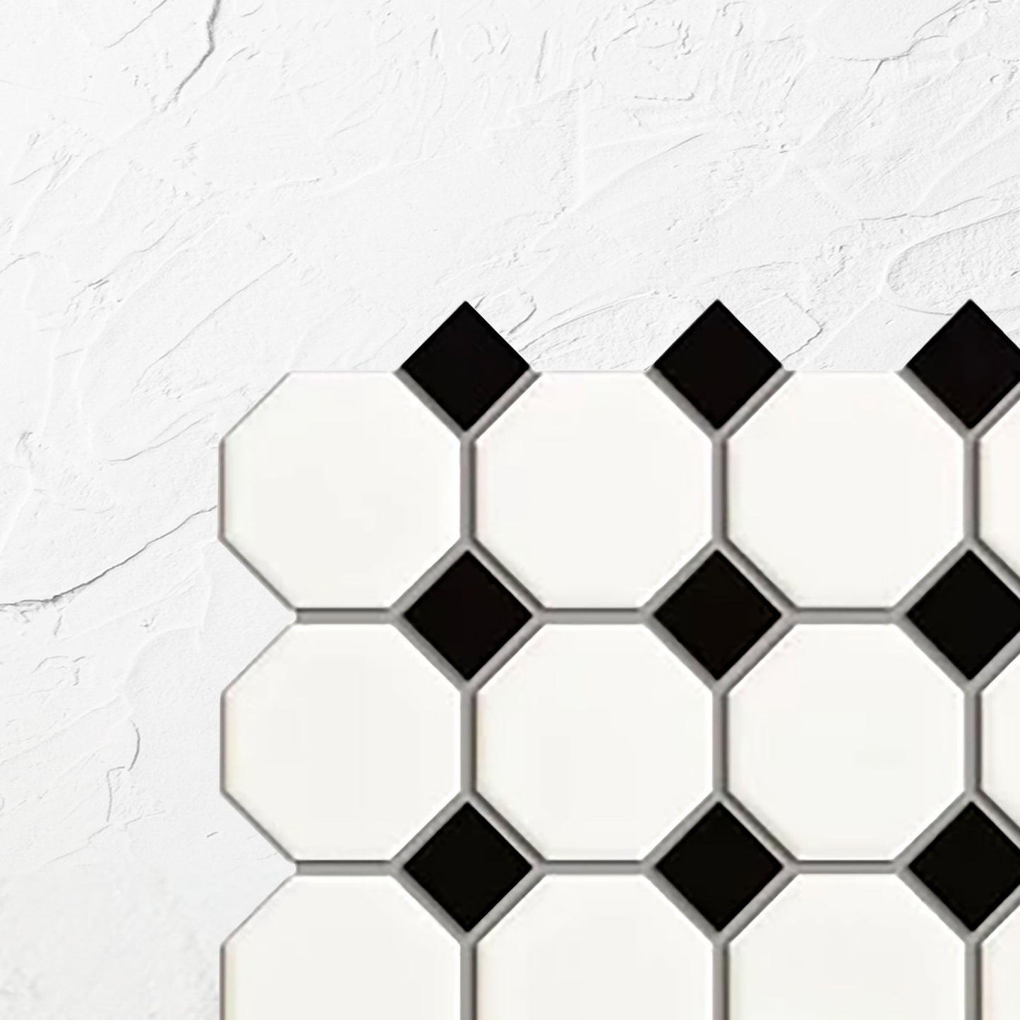 White And Black Matt Porcelain Glazed Octagon Small