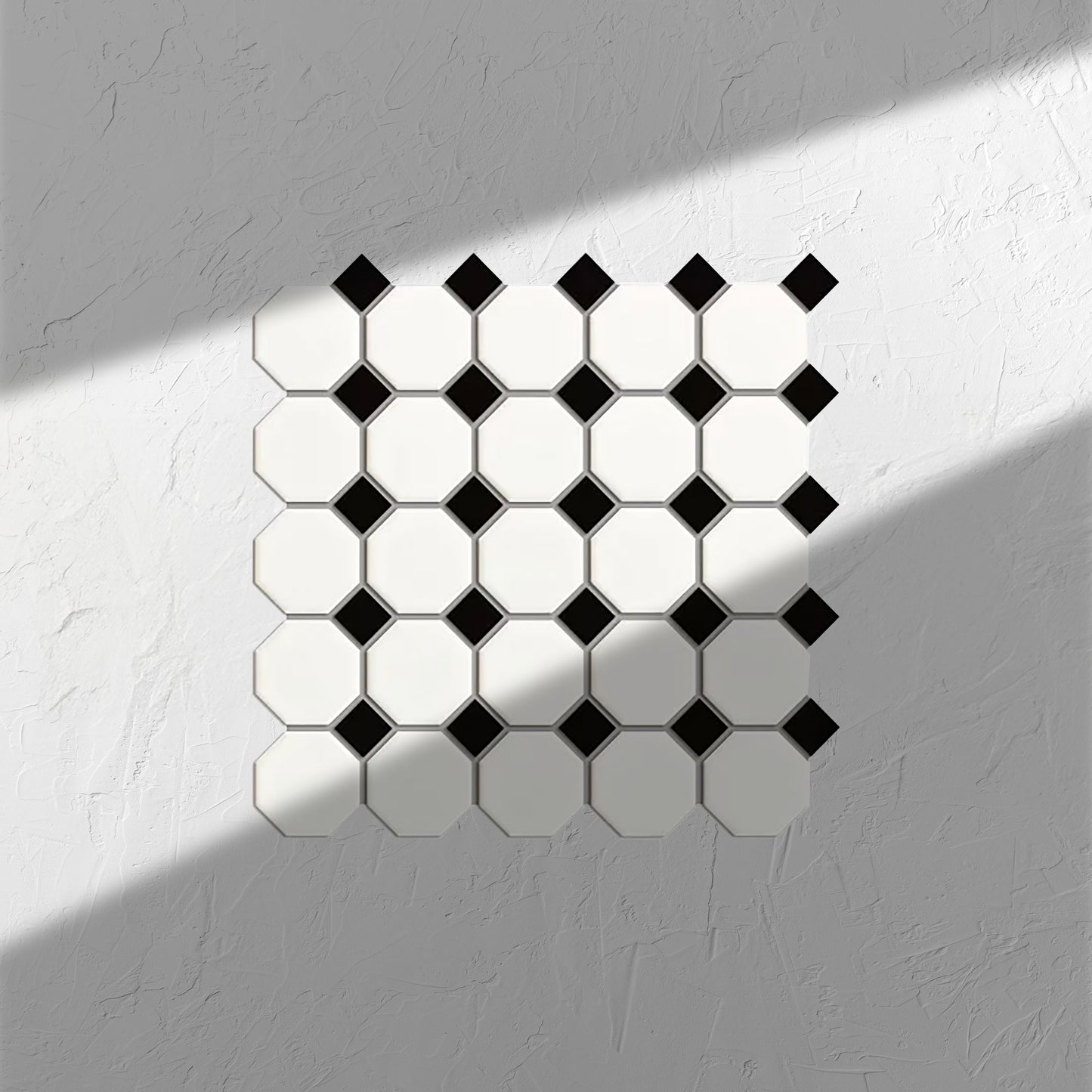 White And Black Matt Porcelain Glazed Octagon Small