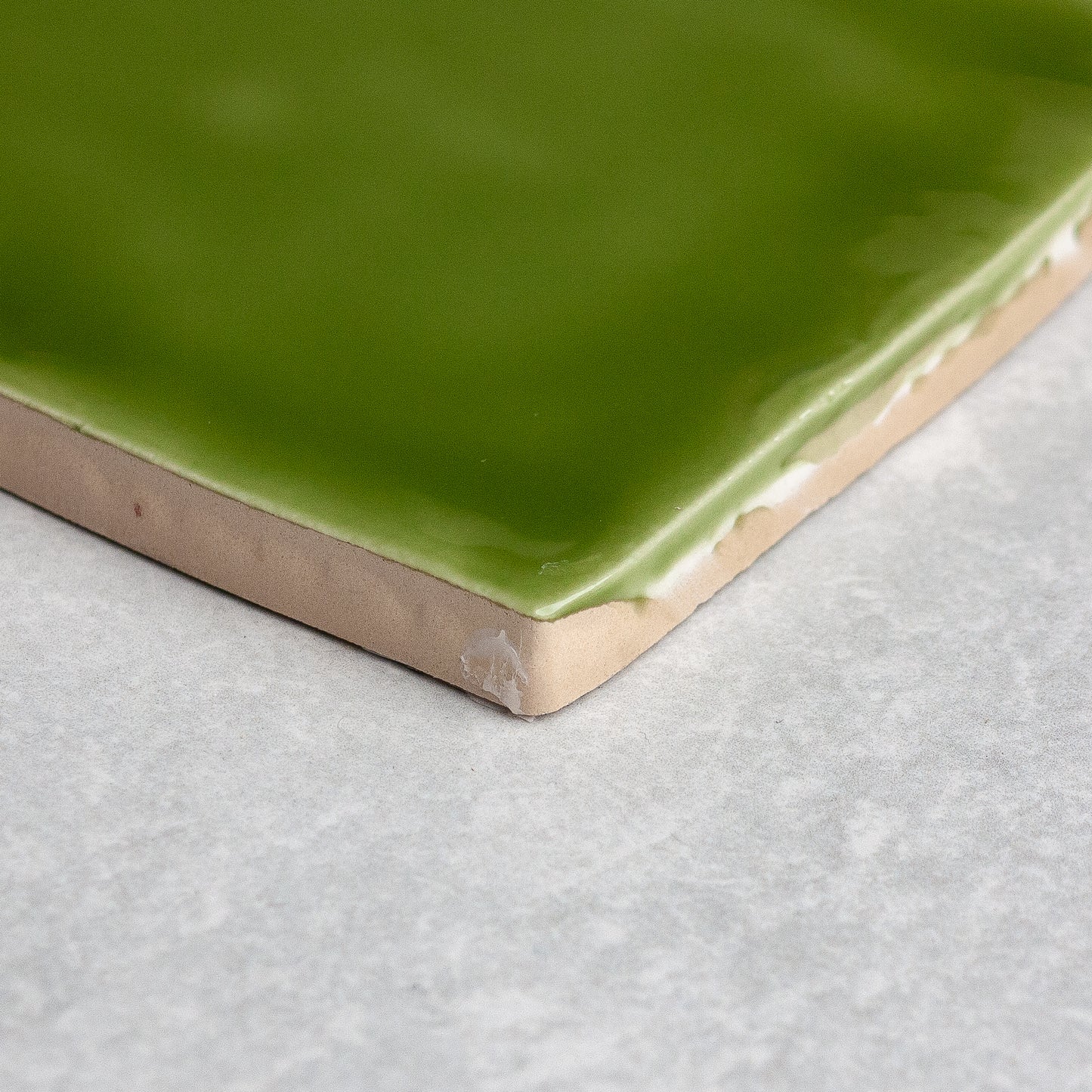 Handmade Gloss Olive  100x100mm