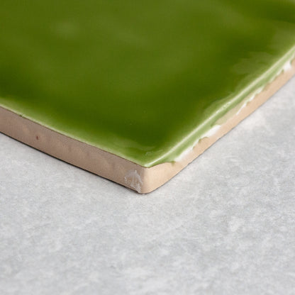 Handmade Gloss Olive  100x100mm