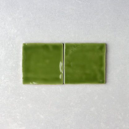 Handmade Gloss Olive  100x100mm