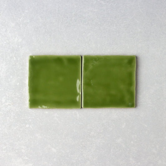 Handmade Gloss Olive  100x100mm