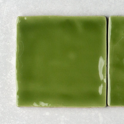 Handmade Gloss Olive  100x100mm