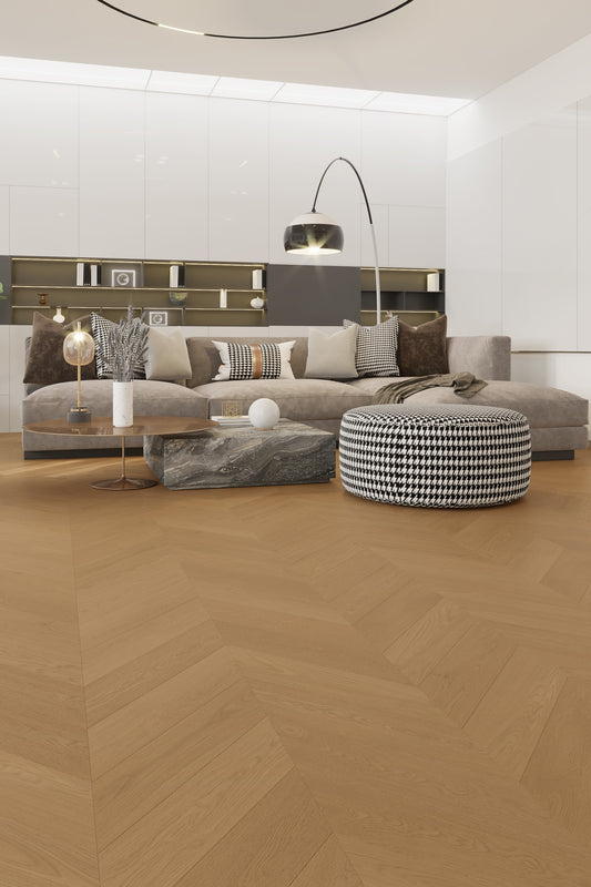 Light Neutral iDesign Chevron Flooring 15/3mm