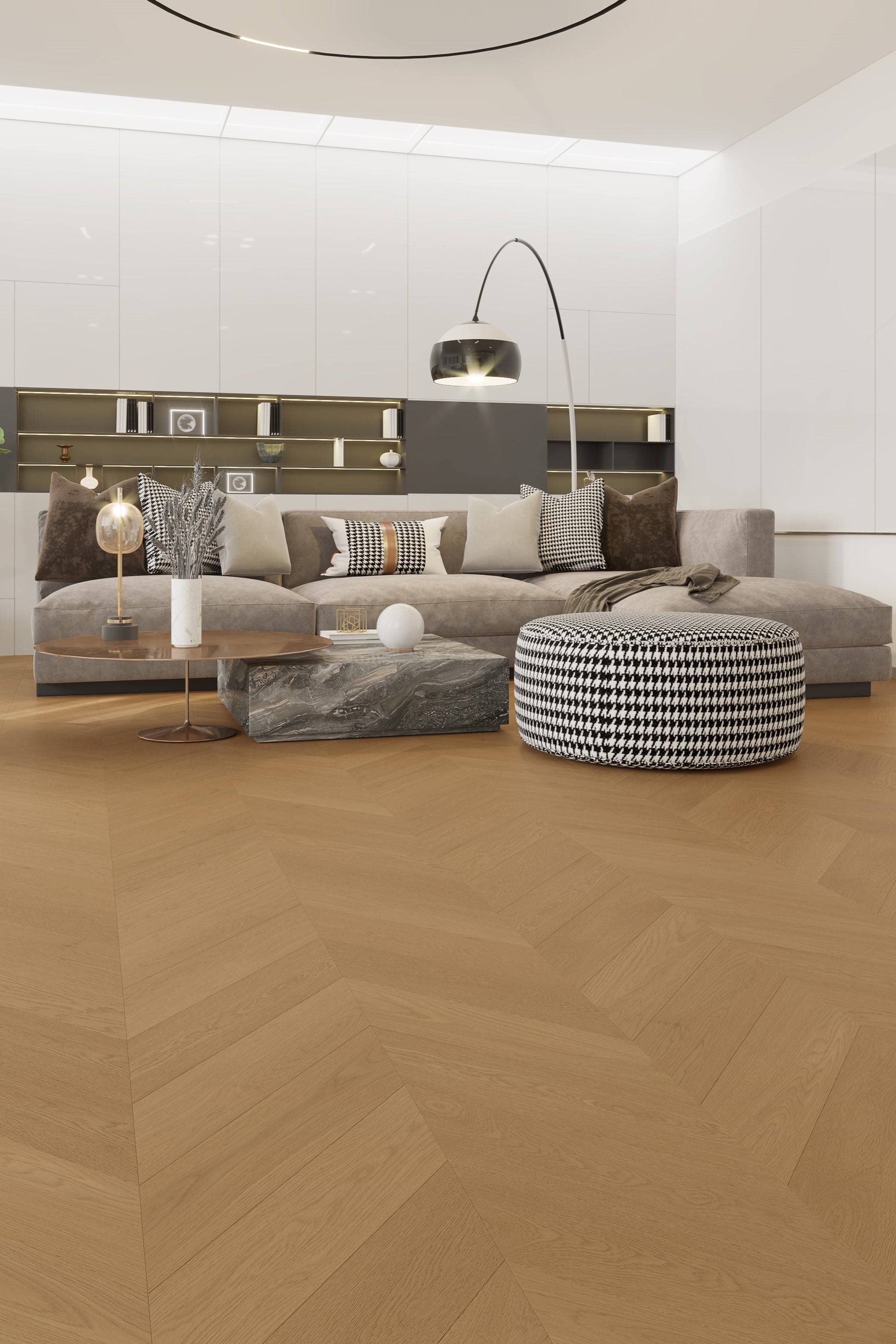Light Neutral iDesign Chevron Flooring 15/3mm
