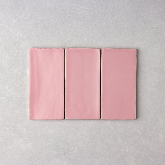 Spanish Handmade Matt Rosa Pink  75x150mm