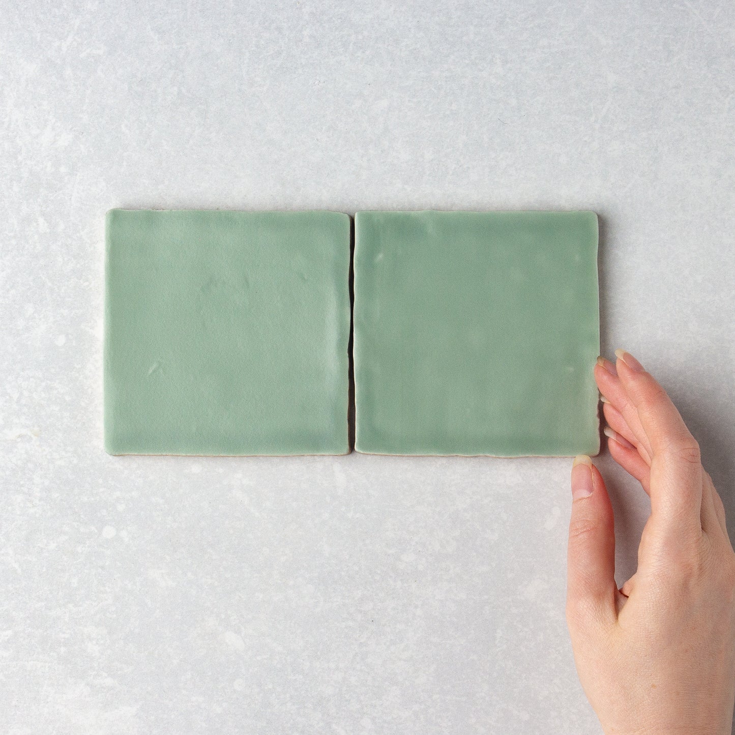 Handmade Matt Sage  100x100mm