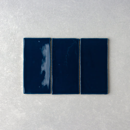 Spanish Handmade Gloss Sapphire 75x150mm