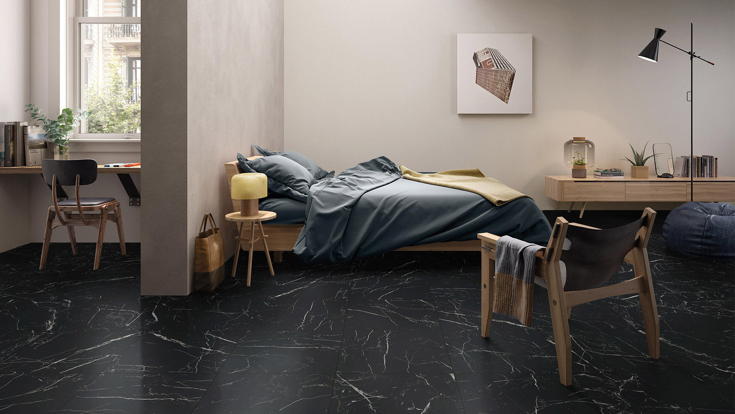 Stone Porcelain Nero Marquina Matt 600x600mm