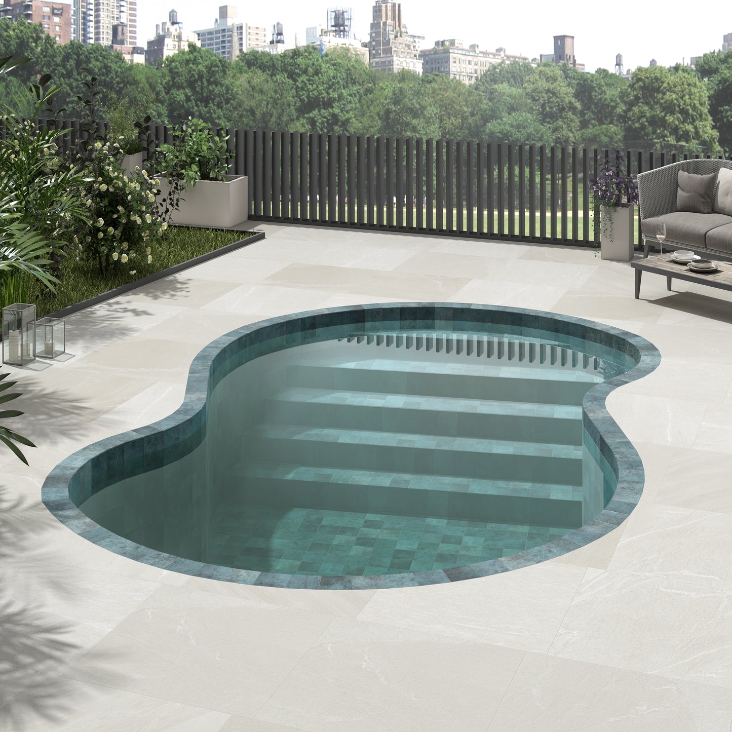 Tahiti Turquoise Anti-Slip 147x147mm
