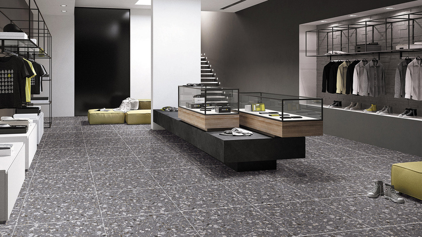 Terrazzo Stone Nero Matt 600x600mm