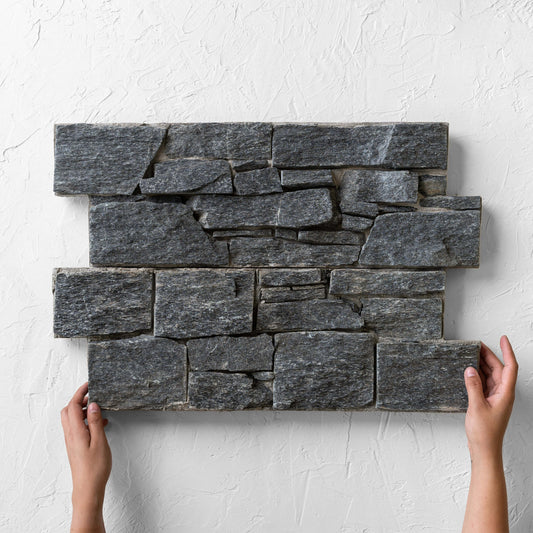 Black Mica Schist Z Panel Interlock 200x600mm