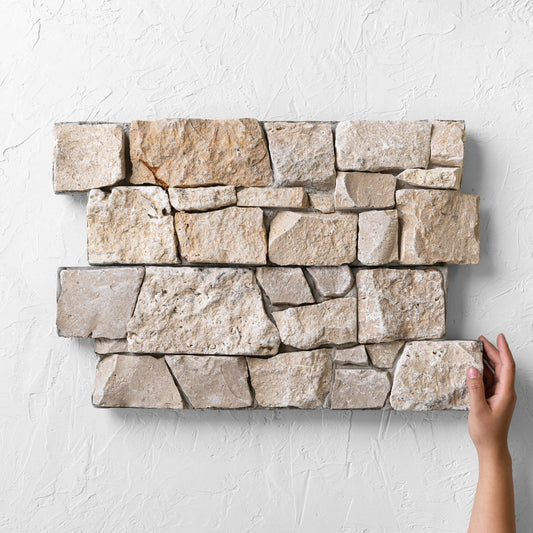 Beige Travertine Z Panel Interlock 200x600mm
