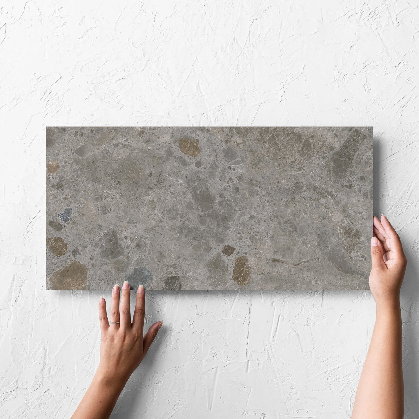 Bedrock Mid Grey Matt 300x600mm hand 1