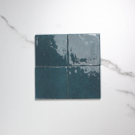 alchemica cobalto gloss 100x100mm top view