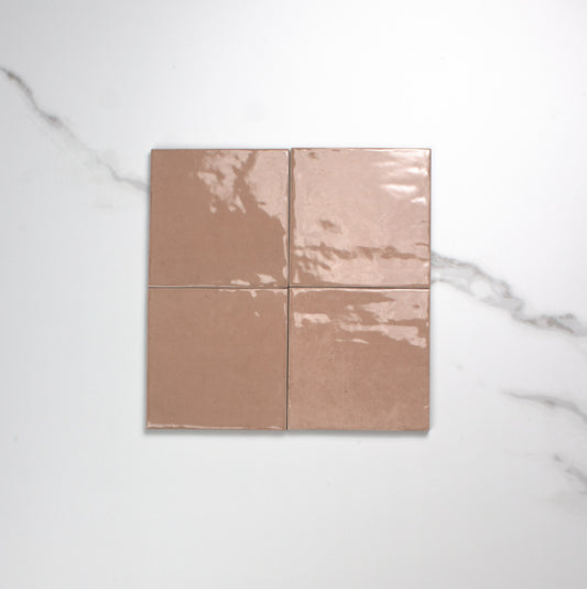 alchemica corallo gloss 100x100mm top view