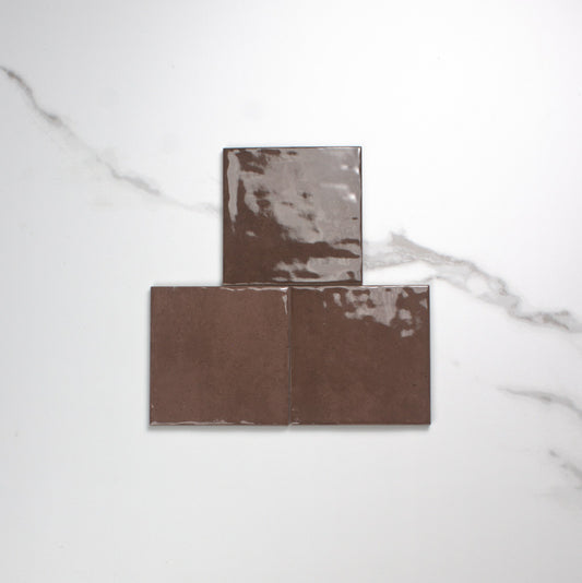 alchemica cuoio gloss 100x100mm top view