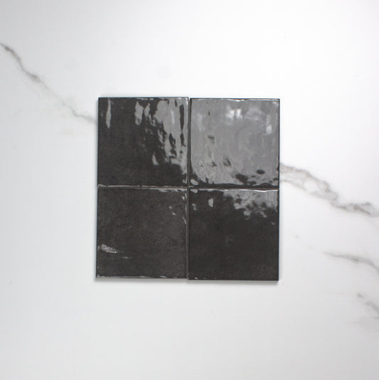 alchemica graphite gloss 100x100mm top view