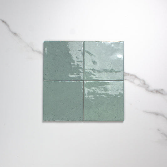 alchemica verdea gloss 100x100mm top view