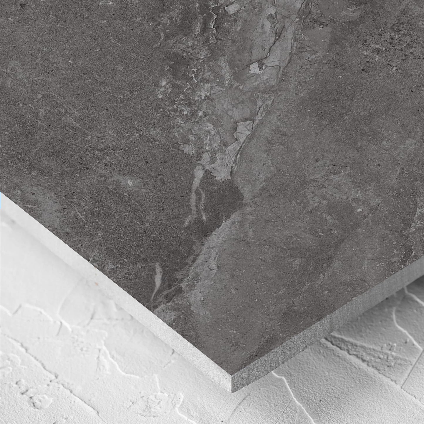 Close-up of the Alpen Stone Smoke 600x1200mm tile showing the tile surface in detail