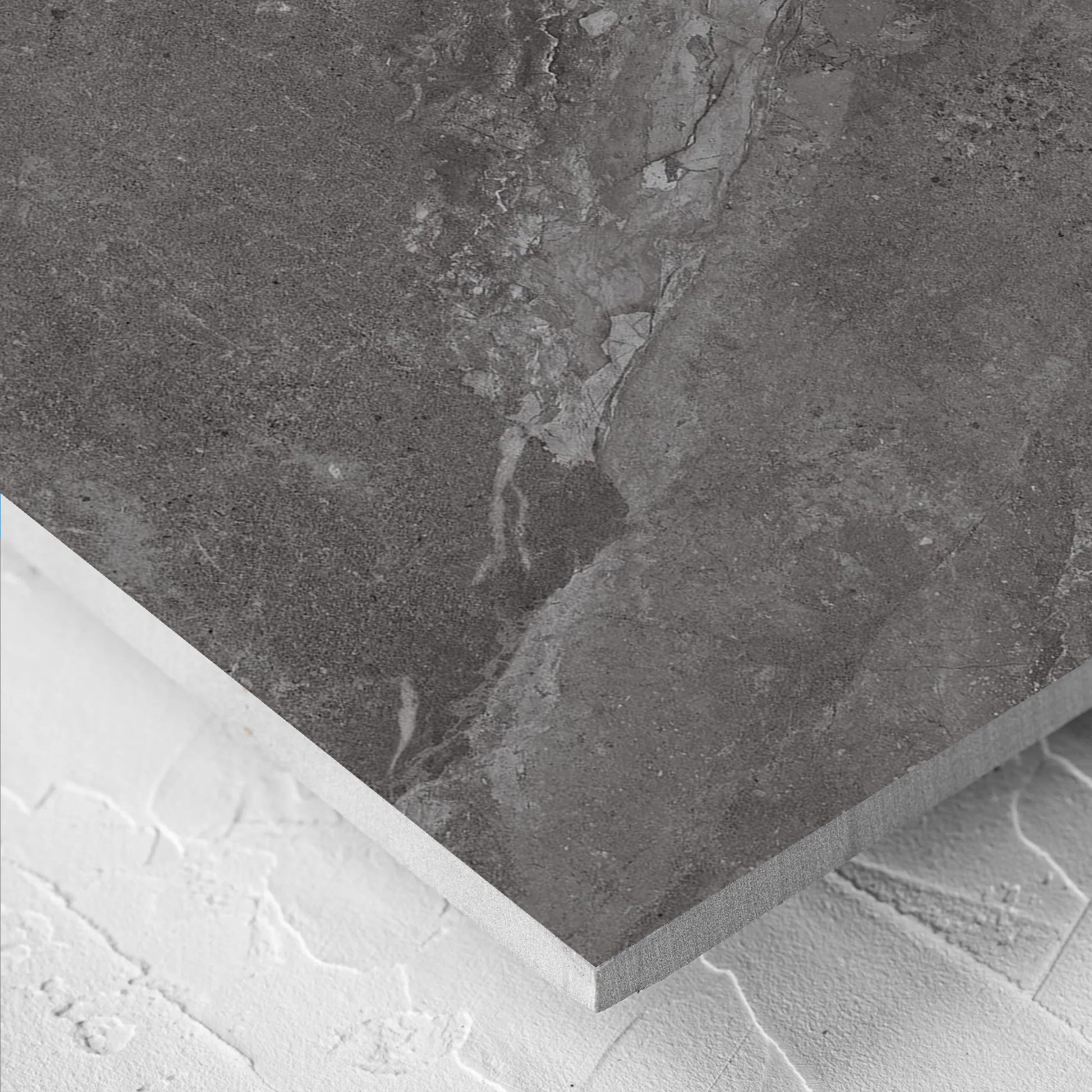 Close-up of the Alpen Stone Smoke 600x1200mm tile showing the tile surface in detail
