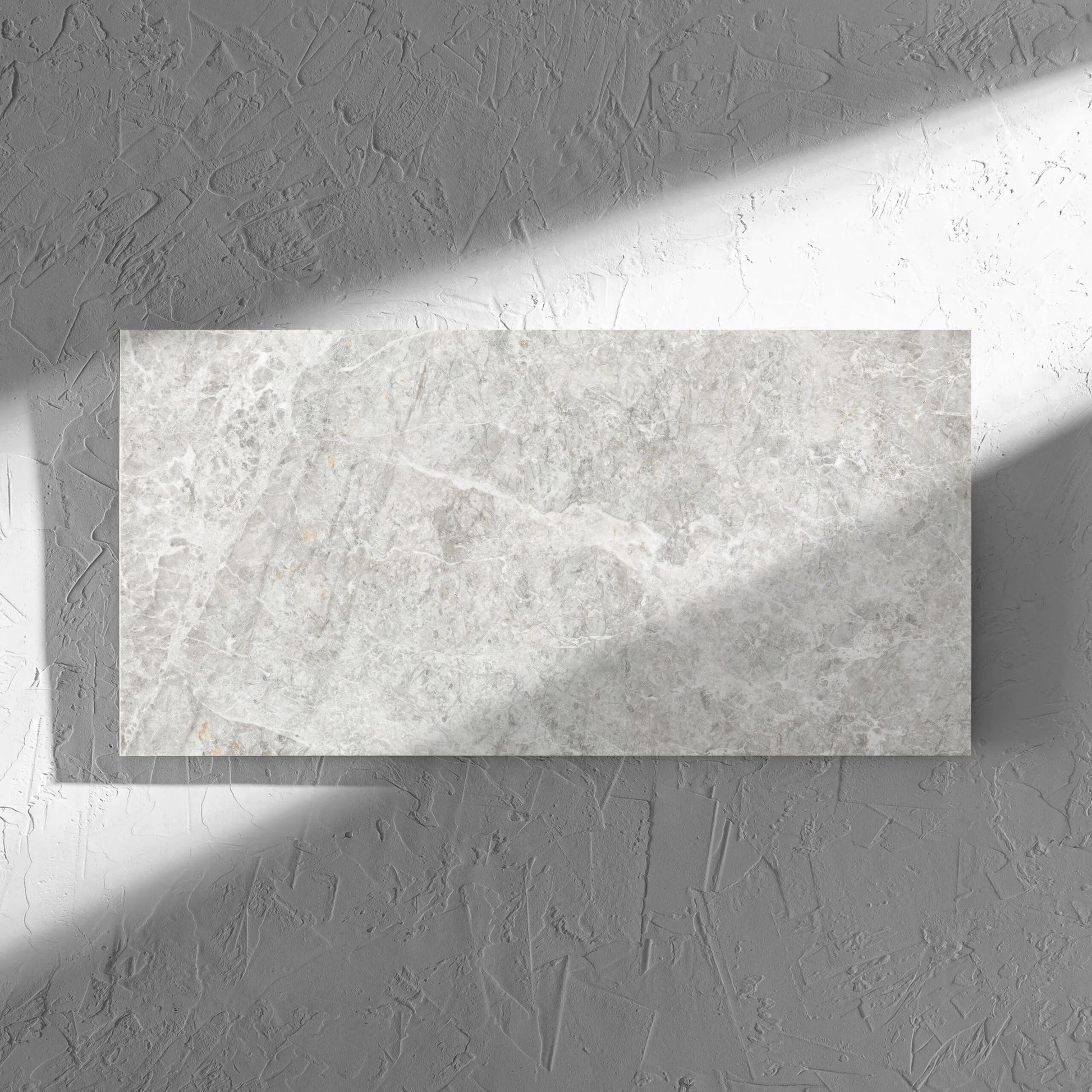 Antalya Beige Matt 300x600mm tile in soft natural window light, showing the matt surface