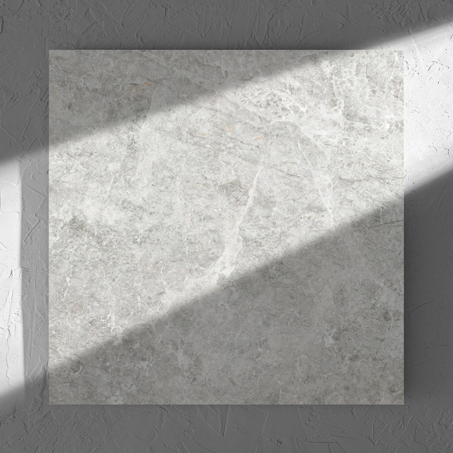 Antalya Beige Matt 600x600mm tile in soft natural window light, showing the matt surface