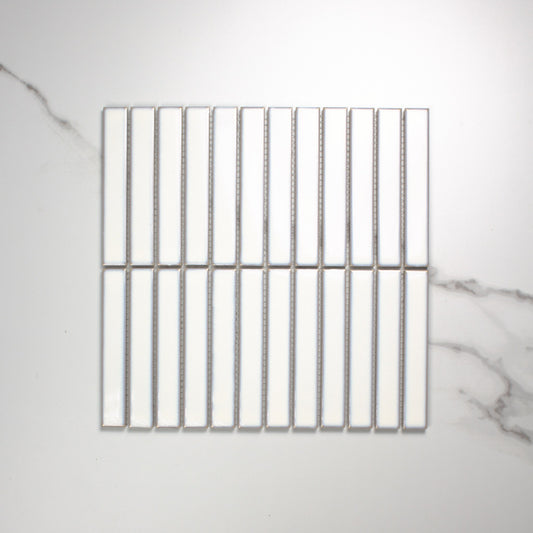 Antique White Gloss KitKat Straight Bone Pattern 22x145mm top view