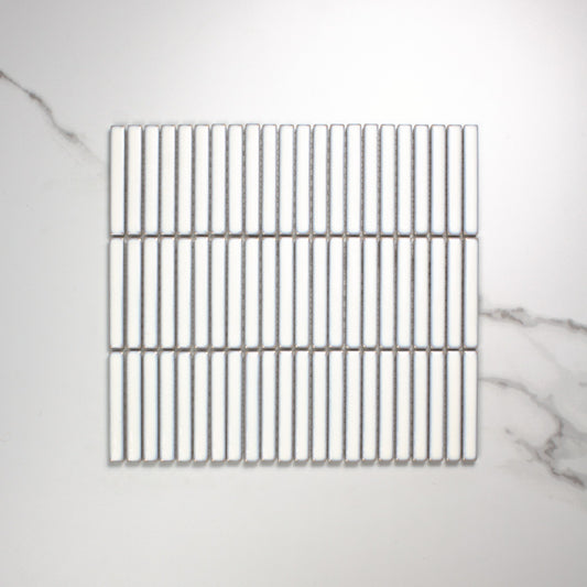 Antique White Gloss Porcelain Glazed KitKat 12x92mm top view